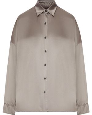 Dries Van Noten Casia Relaxed Satin Shirt - Brown