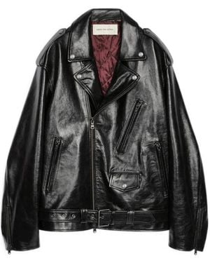 Dries Van Noten Belted Biker Jacket - Black