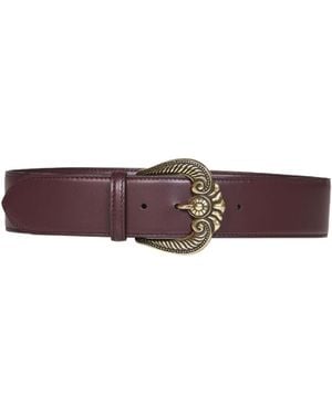 Etro Paisley-Pattern Buckle Leather Belt - Brown