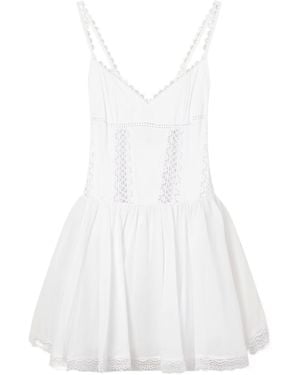 Charo Ruiz Gardenia Guipure-Lace Paneled Dress - White