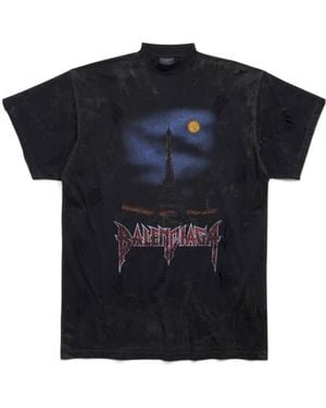 Balenciaga Paris Moon T-Shirt Oversized - Black