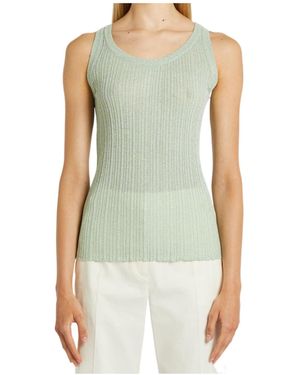 Marella Lurex-Embellished Vest Top - Green