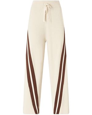 Pinko Drawstring Stripe Pants - White