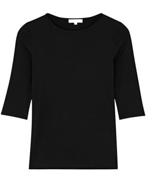 Vince Ribbed Stretch-Jersey Top - Black