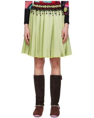 Chopova Lowena Stacey Pleated Midi Skirt - Green