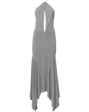 The Attico Halterneck Maxi Dress - Gray