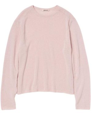 AURALEE Crew Neck Jumper - Pink