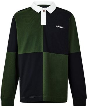 Paul Smith Color-Blocked Long-Sleeve Rugby Shirt - Green