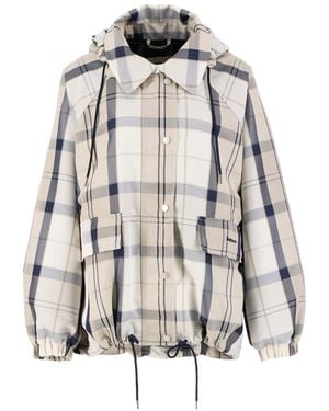 Barbour Ballina Check Showerproof Jacket - Grey