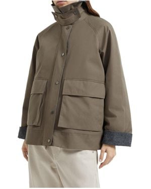 Brunello Cucinelli Funnel-Neck Jacket - Brown