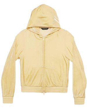 Balenciaga Bb Paris Strass Zip-Up Hoodie - Yellow