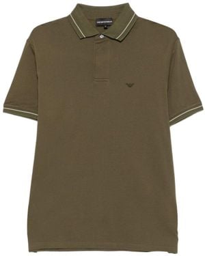 Emporio Armani Logo-Embroidered Polo Shirt - Green