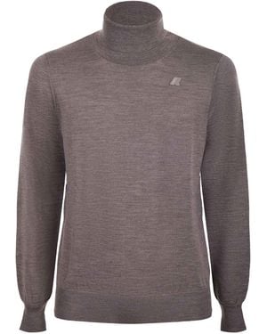 K-Way Henry Turtleneck Pullover - Brown