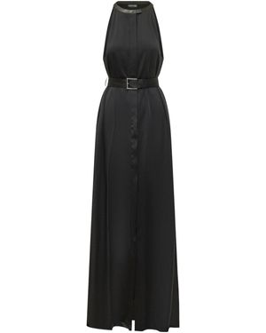 Tom Ford Sleeveless Satin Long Dress - Black