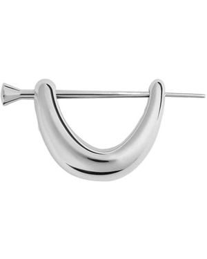 Bottega Veneta Ellipse Hair Clip - White