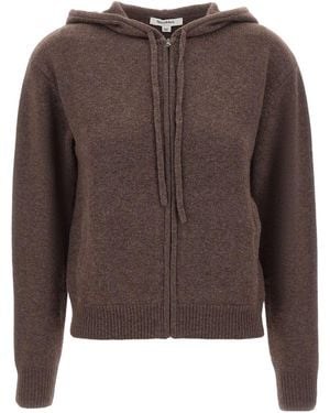Sporty & Rich Long-Sleeved Zip-Up Cardigan - Brown