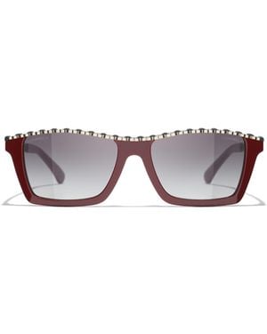 CHANEL Rectangular Sunglasses - White