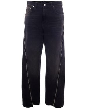 Haikure Zip-Detailed Straight-Leg Jeans - Blue