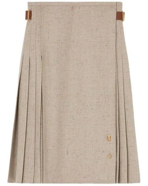 Loro Piana Milda Pleated Skirt - Natural