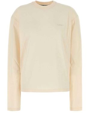 Prada Long-Sleeved Crewneck T-Shirt - Natural