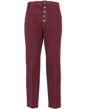 Dondup Nima Buttoned Pants - Red