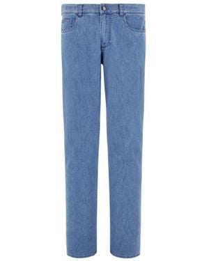 Canali Mid-Rise Slim-Fit Jeans - Blue