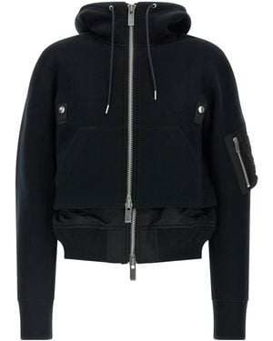Sacai Long-Sleeve Bomber Jacket - Black