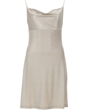 Versace Jeans Couture Couture Draped Pearl-Strap Dress - Natural