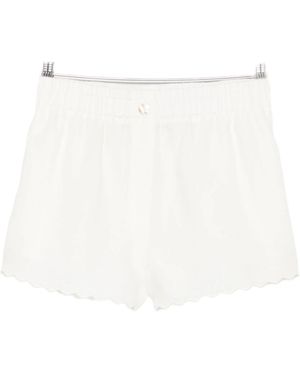 forte_forte Scalloped-Edge Shorts - White