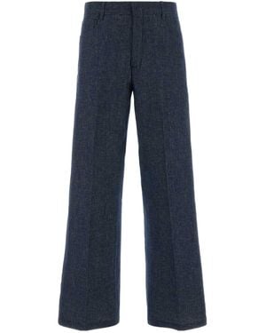 Max Mara 'S Abete Pleated Straight Leg Trousers - Blue