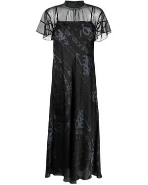 Sacai X Eric Haze Logo Print Dress - Black
