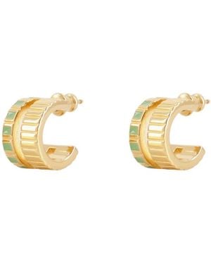 Ivi Mini Slot Hoop Earrings - Metallic