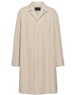 コート Prada Printed Cotton Overcoat Prada // Beige Cotton Khaki Trench Coat – VSP Consignment