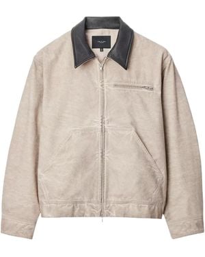 Rag & Bone Long-Sleeve Zip-Up Jacket - Natural