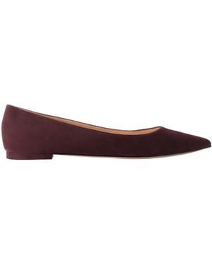 Gianvito Rossi Suede Ballet Flats - Brown