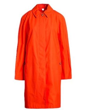 Burberry Minimalist Long-Sleeve Coat - Orange