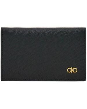 Ferragamo Micro Gancini Credit Card Holder - Black