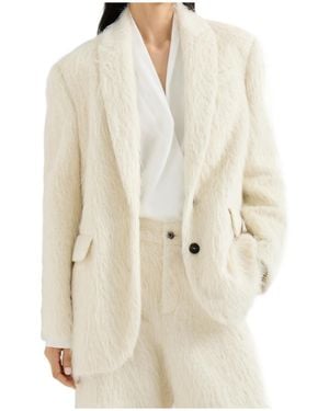 Brunello Cucinelli Faux-Fur Blazer - White