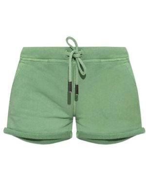 DSquared² Logo-Printed Rolled Trim Track Shorts - Green