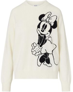 Liu Jo Mrs Mouse Wool Jacquard Jumper - White