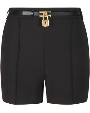Elisabetta Franchi Belted Crêpe Shorts - Black