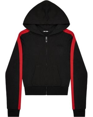 Dion Lee Hooded Zip-Up Sweatshirt - Black