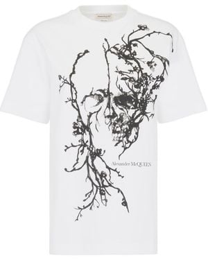 McQueen Cherry Blossom Crewneck T-Shirt - White