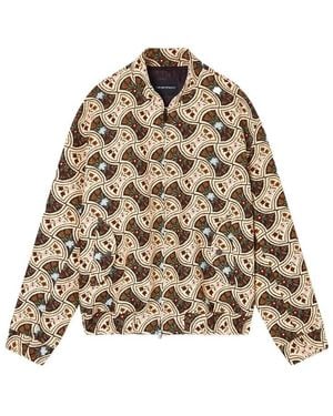 Emporio Armani Floral Zip-Up Bomber Jacket - Natural