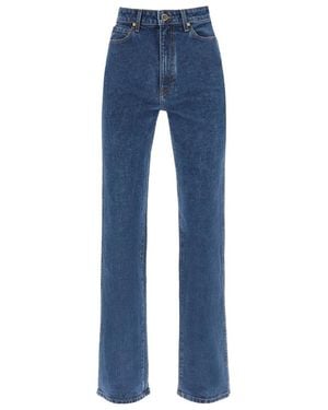 KHAITE Jeans Danielle High Waist Straight Leg Jeans - Blue