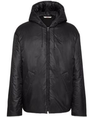 Valentino Zip-Up Drawstring Padded Coat - Black