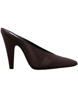 Alaïa Alaïa High-Heeled Satin Mules - Brown
