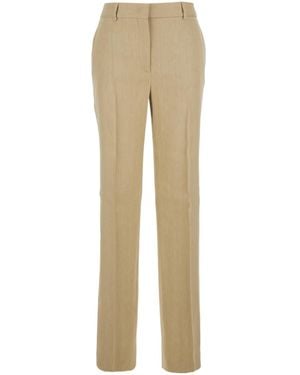Alberta Ferretti High-Waist Tailored Pants - Natural