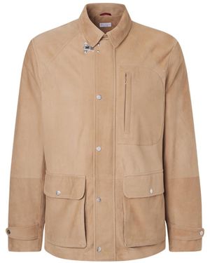 Brunello Cucinelli Suede Field Jacket - Brown