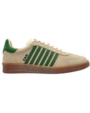 DSquared² Boxer Striped Suede Trainers - Green
